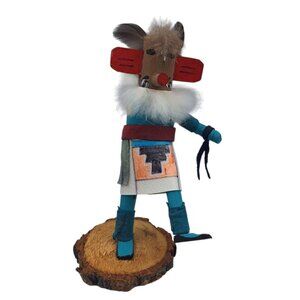 Kachina Handmade Doll Signed 7 Inch Ask AM Native American Indian Art Wood